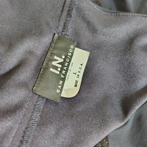 Y2K Navy Floral Mesh Overlay Dress Sleeveless Velvet Sparkle Party Size Large - Picture 6 of 9